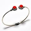 Итальянский красный коралловый драгоценный камень 925 посеребренный ювелирный браслет ручной работы