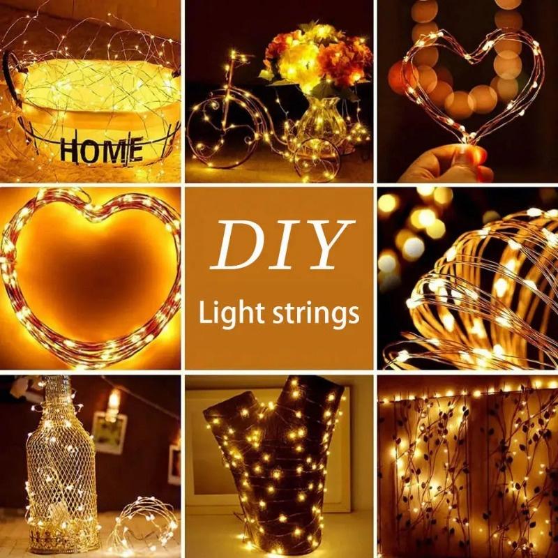 2 м мигающие светодиодные гирлянды / украшения для рождественской вечеринки в подарочной коробке / уличные гирлянды / садовые гирлянды на батарейках