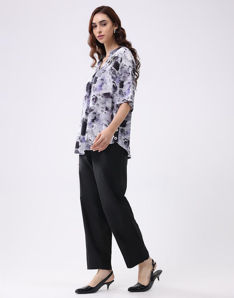 Monte Carlo Women Band Neck Three-Quarter Sleeves Coordinate Set