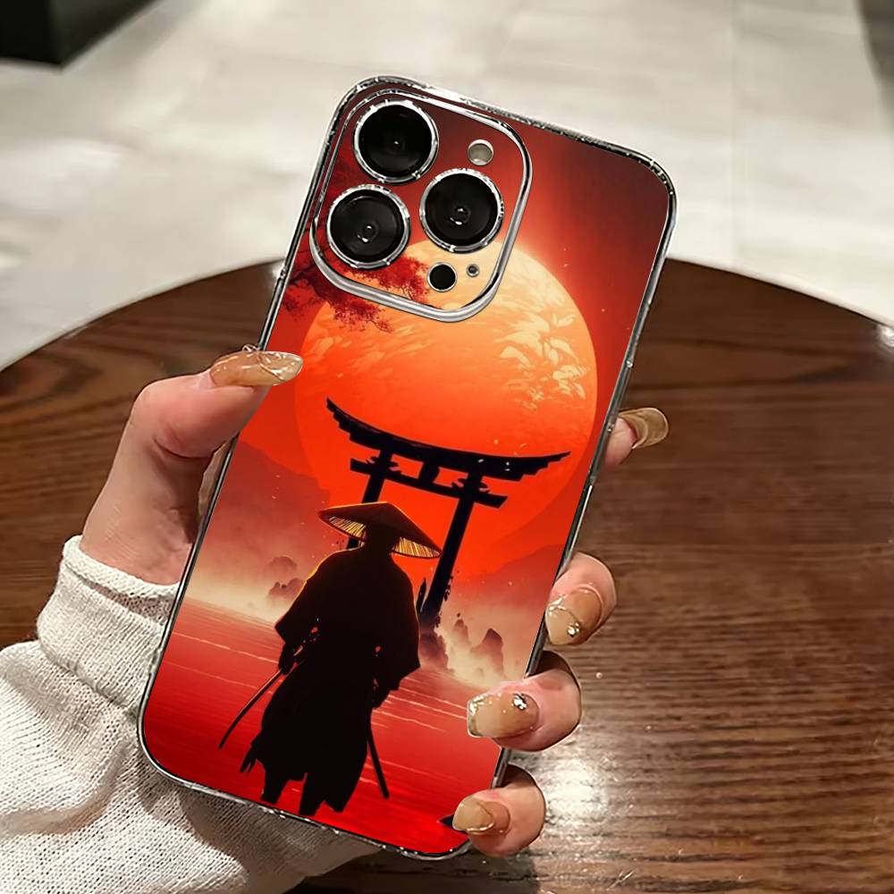 Японский B-Bushido Чехол для телефона Самурай для iPhone 17 16 15 14 13 12 11 Mini Pro Max Plus Прозрачная крышка