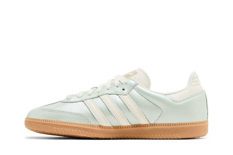 Женские кроссовки adidas Samba OG Linen Green Metallic (Женский) Лен-зеленый металлик/Белый/Кибер-металлик