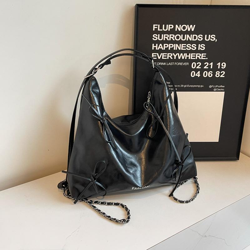 Soft-faced Ballet Bow Multi-purpose Backpack 2025 New Large-capacity Chain Single Shoulder Crossbody Tote Bag
