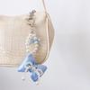 Cute Pearl Beaded Bowknot Keychain Decorations Keyring Ornament Backpack Handbag Charm Pendant Gift for Girls Women