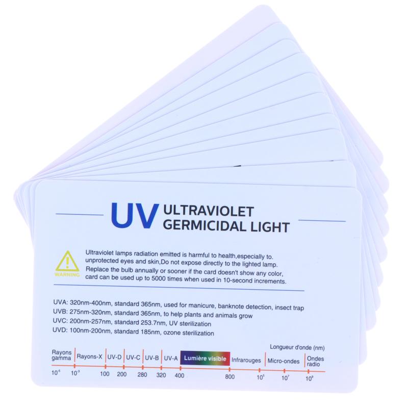 10Pcs Easy Reading Reusable UV Test Card Sensitive UV Intensity Detector for Germicidal Lamp Test Home Use