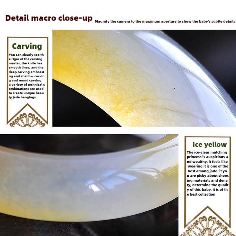 15 мм натуральный ледяной вид желтого дракона нефрита плавающий цветок браслет модный шарм изумрудный браслет нефрит женский подарок