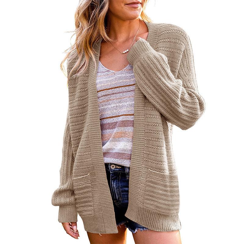Lantern Sleeve Sweater Women's Cardigan New Hollow Knitted Coat