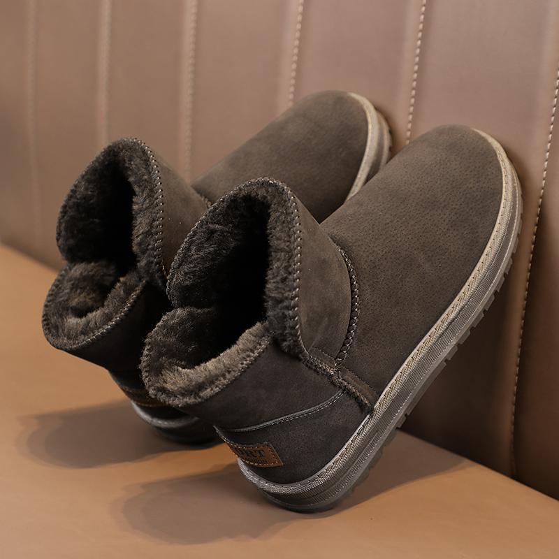 Трендовые зимние ботинки для мужчин с толстой подошвой и круглым носкомМодные универсальные плюс бархатные сохраняют тепло Износостойкие Нескользящие Дышащие Удобные