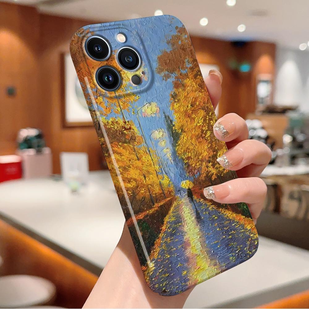 For iPhone 16 15 Samsung S23 S22 A13 A23 A52 A33 Huawei Honor Xiaomi Redmi OPPO Vivo Full Lens Protect Hard Painting Pattern Fashion Phone Casing