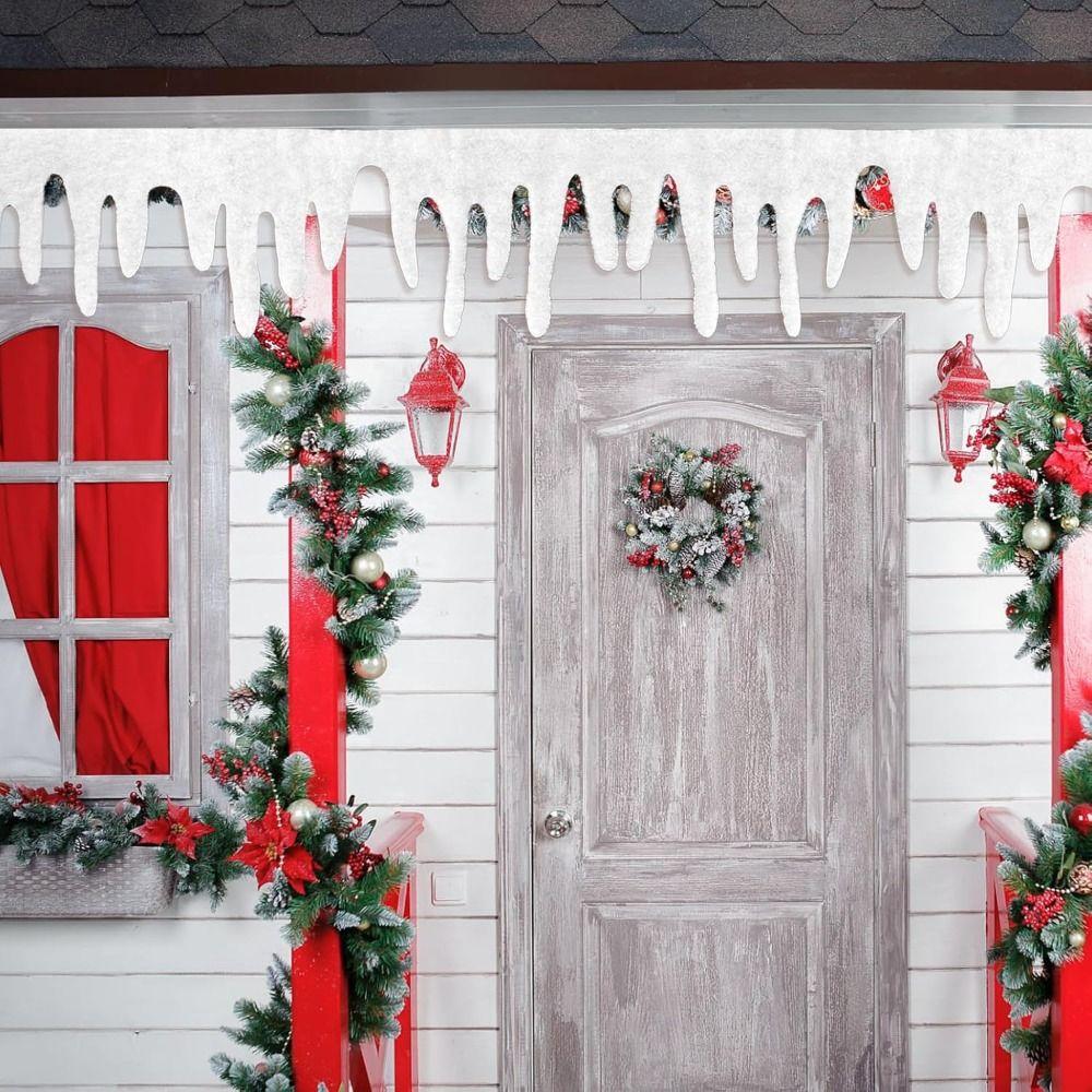 Полиэстеровое Рождественское Снежное Покрывало Рождественский Декор Мягкий Пушистый Снег Сосульки Настольная Дорожка