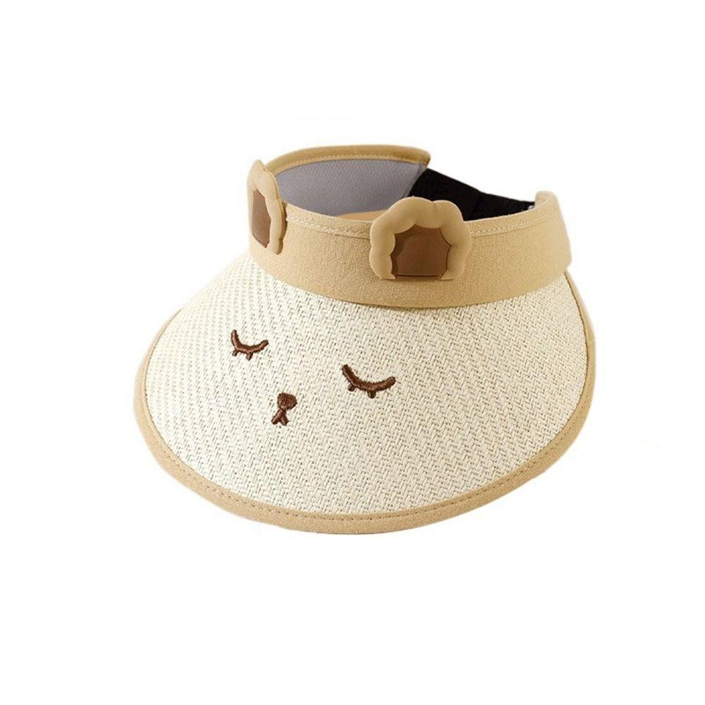 Adjustable Sun Visor Hat Large Brim Sunscreen Cap Lovely Empty Top Cap Boys Girls