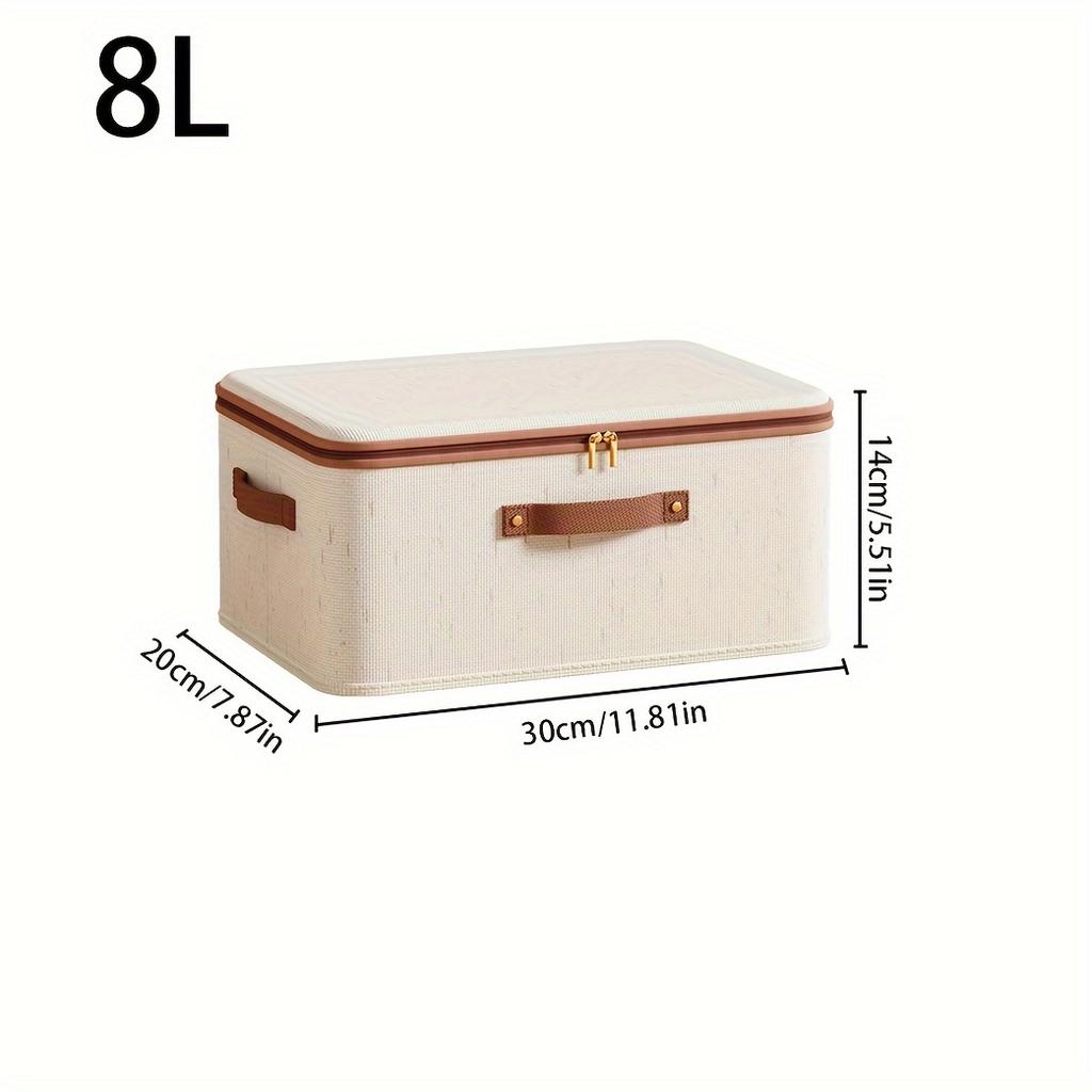 Linen Large Box Capacity Storage With Lid Scratch Resistant Foldable For Clothing Blankets Toys Books Portable Country Style Organizer