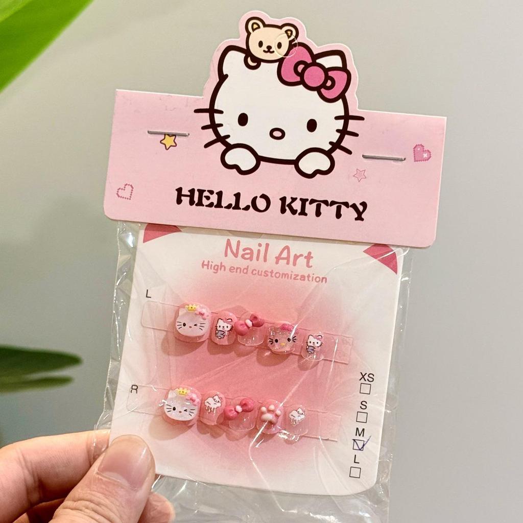 Милые мультяшные накладные ногти Sanrio Kawaii для детей: Моя Мелоди, Хелло Китти, Куроми