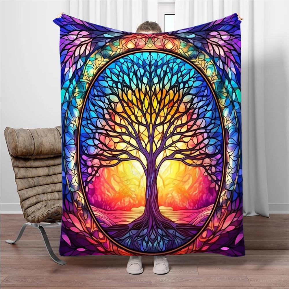 3D Абстрактное Древо Жизни Фланелевое Одеяло Пушистое Детское Плед для Дивана Плюшевое Покрывало Плед для Дивана Кровати Покрывало для Сна Дети
