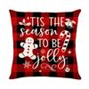Christmas Red and Black Plaid Polyester Printed Pillowcase Home Living Room Sofa Cushion Cover Bedroom Pillow Cover