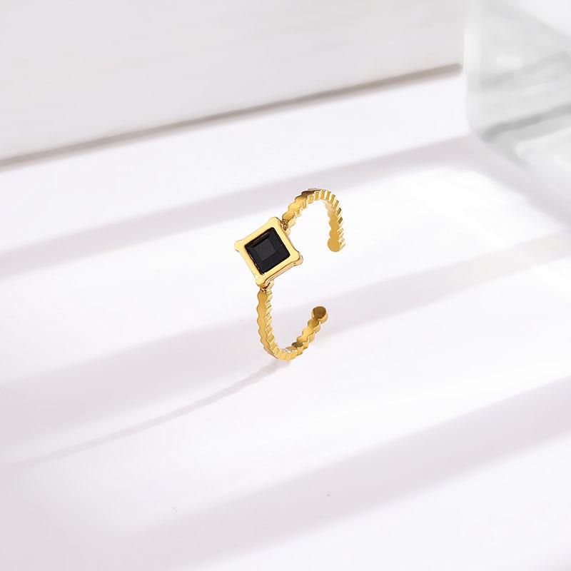 1Pcs Lady zirconium ring, open-ended stainless steel ring, party gift jewelry accessory