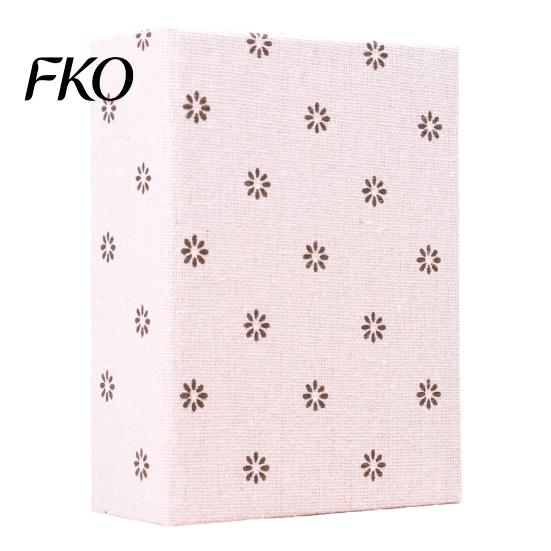 Literary Style Photo Album Mini Printed Fabric Slip-In Album, Portable Floral Print Scrapbook with Transparent Sleeve Pages, Lightweight Easy