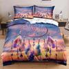 Bohemian Duvet Cover Set Dreamcatcher Geometric Feather Print Bedding Set King Queen Size Room Decor Microfiber Comforter Cover