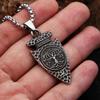 Retro Viking Tree of Life Pendant Necklace with Stainless Steel Chain - Nordic Spearhead Amulet Jewelry