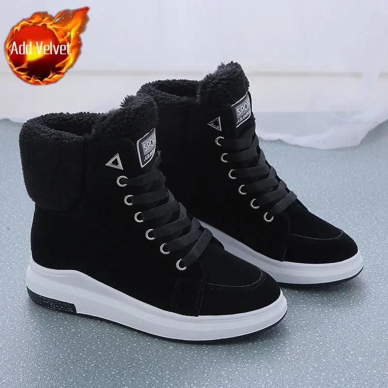 Женские зимние спортивные ботинки Tabi на высокой платформе со шнуровкой и плоскими каблуками, женские кроссовки, шикарные и элегантные, большого размера, теплые, из искусственной кожи