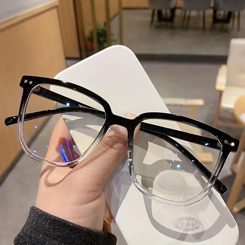1pc Lightweight Square Clear Lens Anti Blue Light Glasses For Women Men