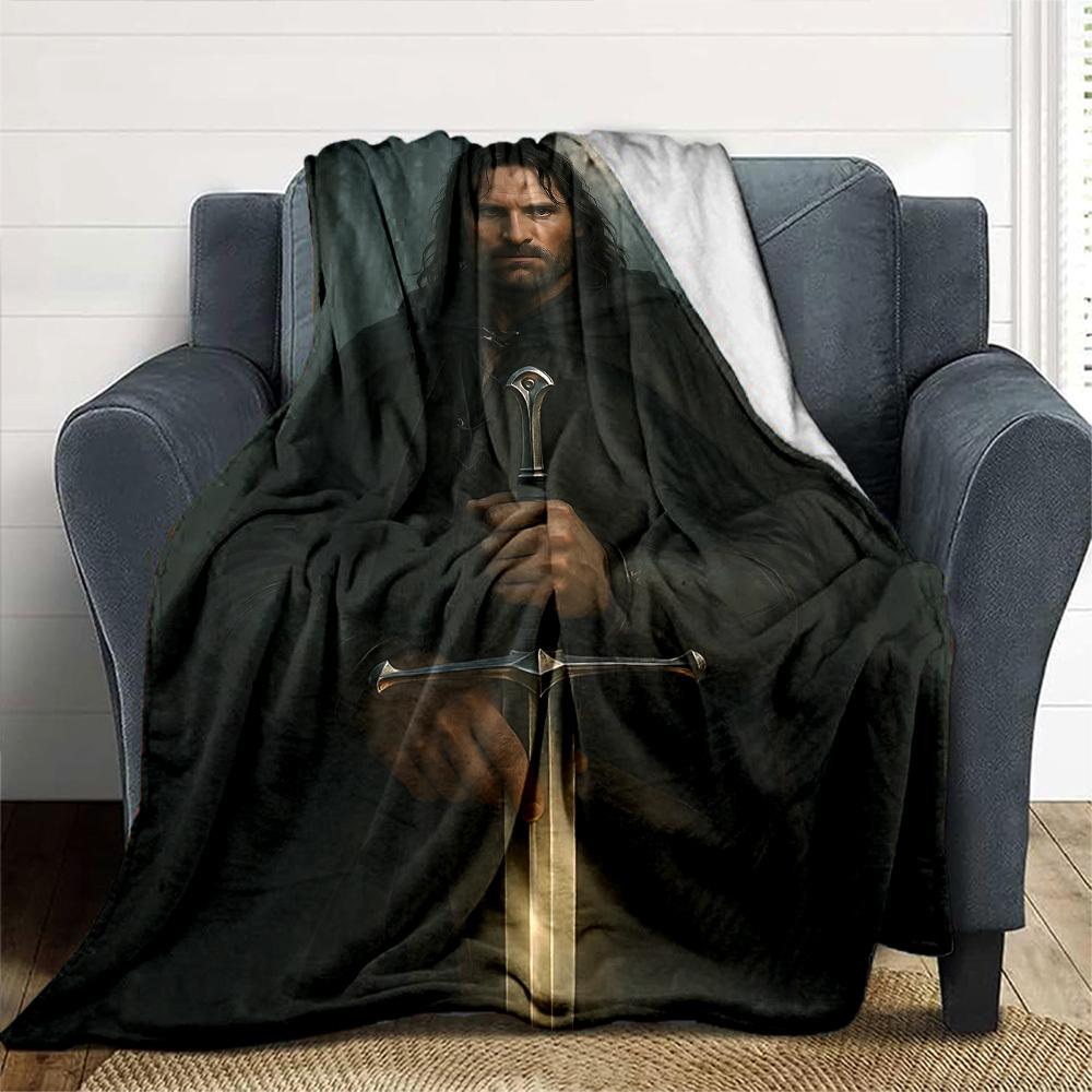 1pc sword knight Flannel Blanket Soft Warm Throw for Home, Office, Travel, All-Season Cozy Bedding GiftL1170