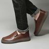 Fashion Flat Bottomed Men's Leather Shoes Quality Elegance Comfort Style Office Driving Outdoor Leisure Business Brown Adult Loafer