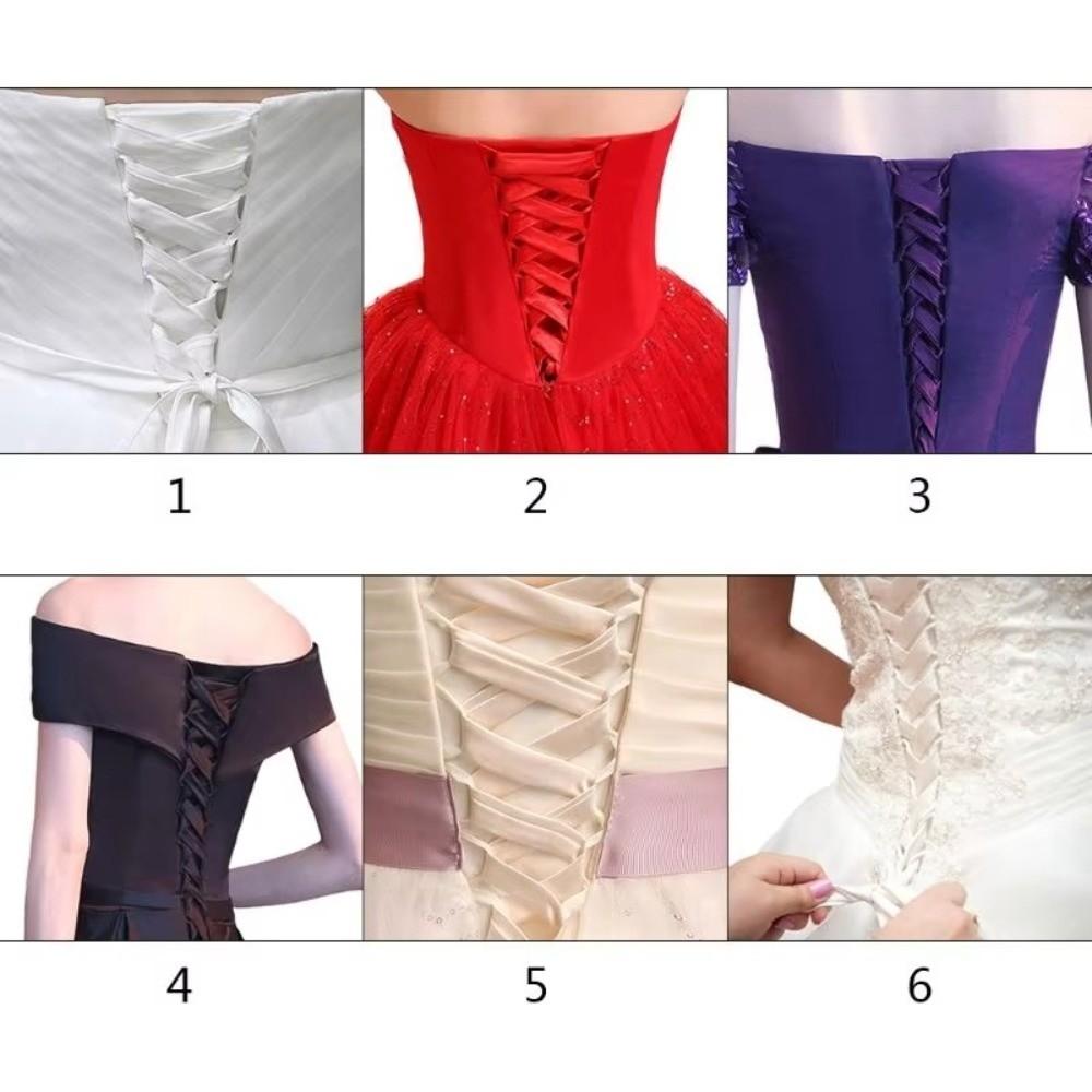Ultra-Thin Gown Corset Tie Satin Lace-Up Ribbon Tie Bandage Rope Strap For Bridal Evening Party