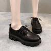Новые женские туфли с круглым носком и толстой подошвой, кружевные, весна/лето, повседневная модная обувь, популярная для женщин