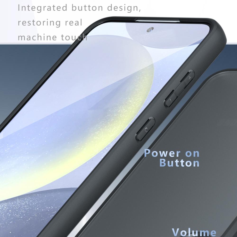 Чехол для Samsung Galaxy S25 Skin-Touch TPU + PC Матовая задняя крышка телефона, Прозрачный черный