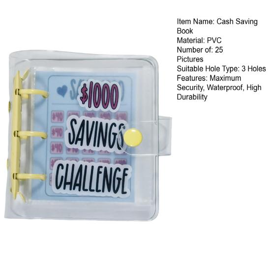 Книга для экономии денег, клейкая пряжка для кошелька, водонепроницаемая, устойчивая к разрывам ПВХ-папка, привлекательный продукт для экономии денег