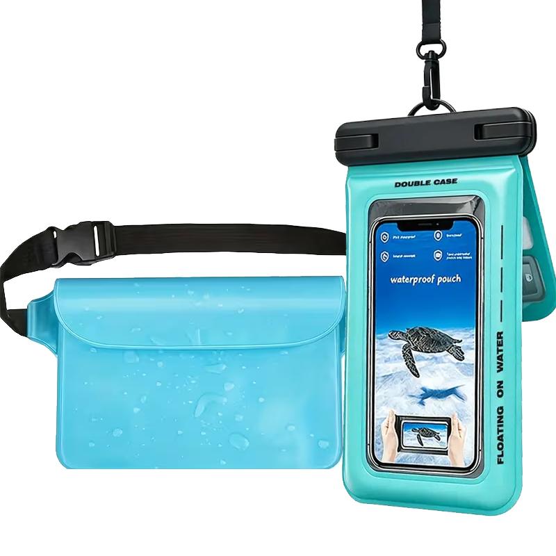 Floating Double Compartment Phone Pouch Clear Waterproof Compatible Swimming Snorkeling Beach Wat Sports Storage Protective Case