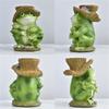 Frogs Statue Bird Feeder Resin Figurine for Garden and Terraces Outdoor Backyard Decorative Statue Bird Feeding Station