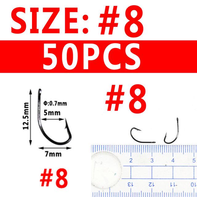 Стальные крючки для рыбалки, 50 шт