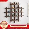 Chinese Solid Wood Wall-Mounted Teacup Rack - Antique Curio Shelf and Tea Set Display Stand