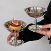 Высокая стальная чашка для мороженого, десертная миска с узорами для домашних вечеринок, стальные миски для мороженого
