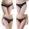 Tobewell Sexy Lace Lingerie Floral Sheer Lucky Bag A Women's T-Back Panties, Set, Black, Print, Panties, 4-Piece Set,