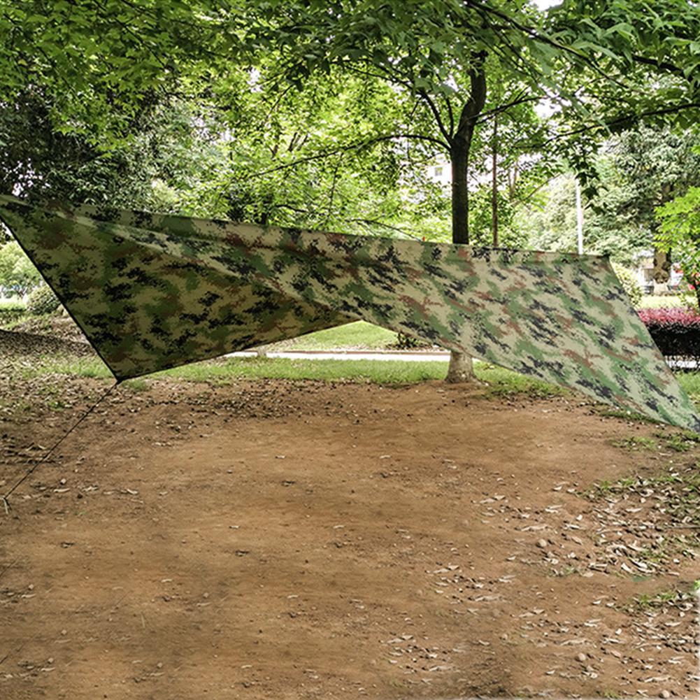 Portable Camouflage Camping Tarp 210T Polyester Yarn Awning Canopy Waterproof Foldable Ultra-light Picnic Backpacking Equipment