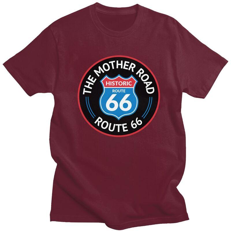 Мужская футболка на заказ "Мать Дорог Route 66" с короткими рукавами, хлопковая футболка, повседневная футболка, свободный крой, одежда