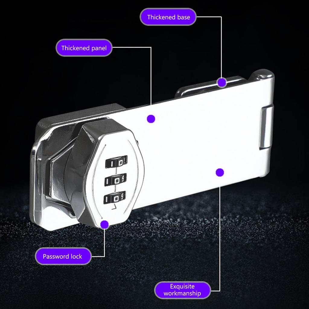 3-значный кодовый замок Пароль Безопасность Шкаф Навесные замки Замок для картотечного шкафа из алюминиевого сплава Противоугонный замок для ящика