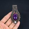 Amethyst Pendant Gemstone Jewelry, 999 Copper Wire Wrapped Pendant, Gift For Women Handmade Pendant