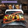Spain football Pattern 3 Pieces Bedding Set Soft Microfiber Duvet Cover with Pillow Cases for Bedroom