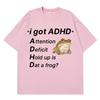 ADHD Лягушка Аутизм Смешной Мем Футболка Мужская Женская Модная Одежда Хлопок Короткий Рукав Харадзюку Футболки Повседневные Хип-хоп Футболки