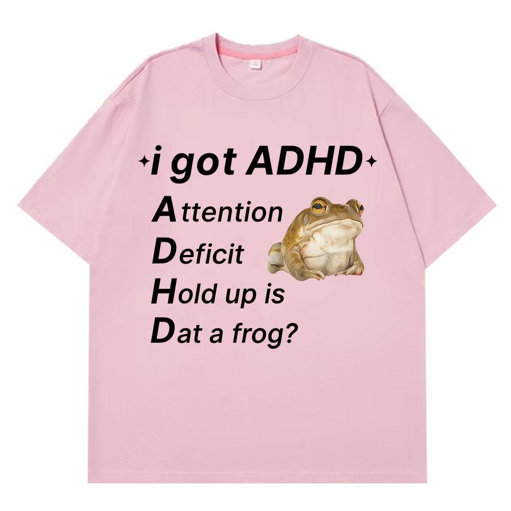 ADHD Лягушка Аутизм Смешной Мем Футболка Мужская Женская Модная Одежда Хлопок Короткий Рукав Харадзюку Футболки Повседневные Хип-хоп Футболки