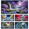 Красивая река с водопадом и луна Алмазная вышивка своими руками Полная выкладка Алмазная мозаика Новая коллекция Домашний декор