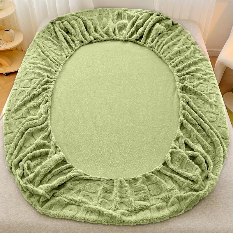 2025 Plush Bed Sheet Bed Linen Sheet Velvet Bedsheet 3D Letter Love Mattress Cover Adjustable Elastic Fitted Sheet