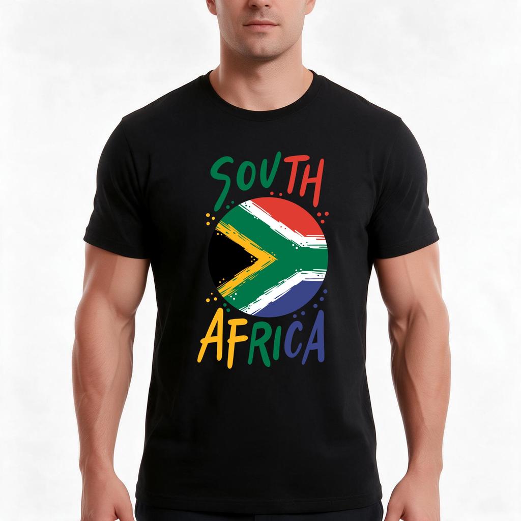 South Africa Flag African Pride TShirt Summer Casual Cotton Tee Oversized Streetwear Tops Vintage Graphic Print Cotton