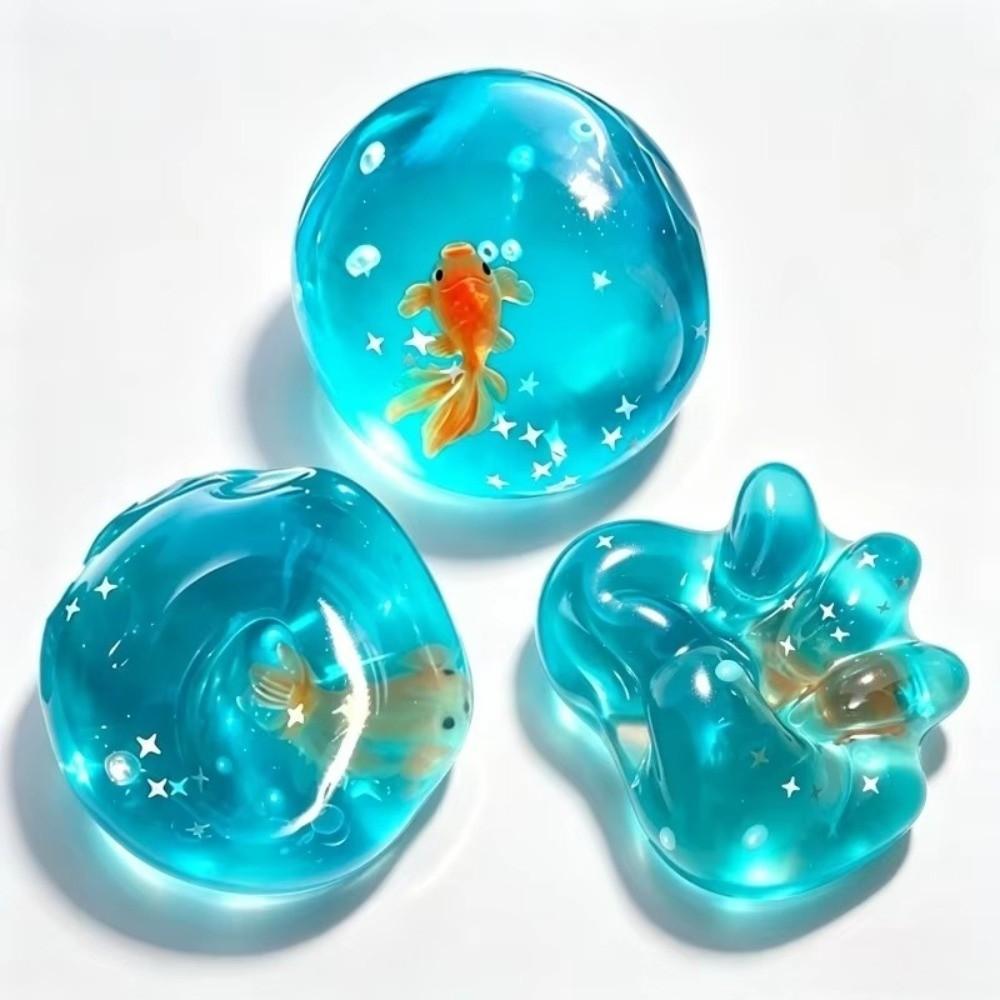 Transparent Goldfish Ball Fidget Toy Slow Rising Goldfish Ball Squeeze Toy Relief Toy