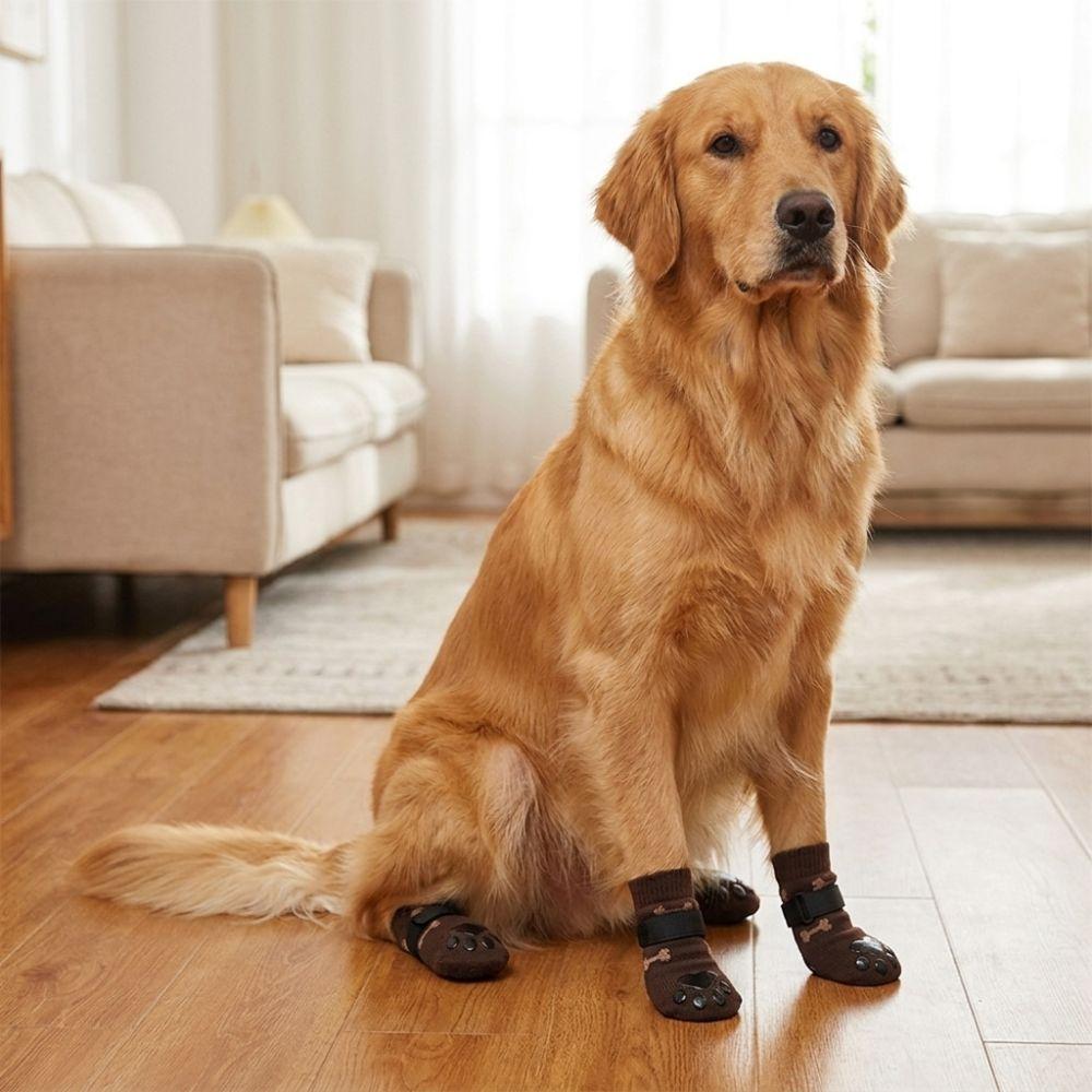 Wear-resistant Bone Pattern Pet Socks Anti-scratch Foot Protector Cute Dog Paw Covers Puppies