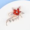 Elegant Flower Rose Gold Brooch For Lady Style Jewelry Beautiful Crystal Rhinestone Flower Brooches Gift