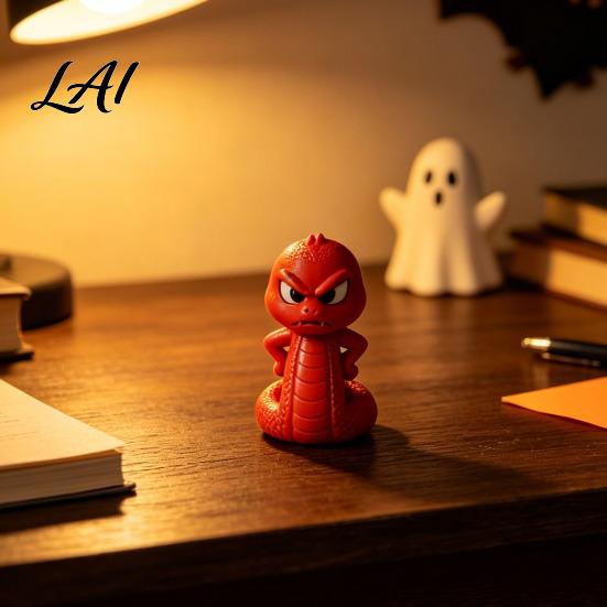 Desktop Decoration Ornament 3D Printed Snake Ornament Cartoon Angry Little Figurine Collectibles for Desk Durable PLA Home Office Display